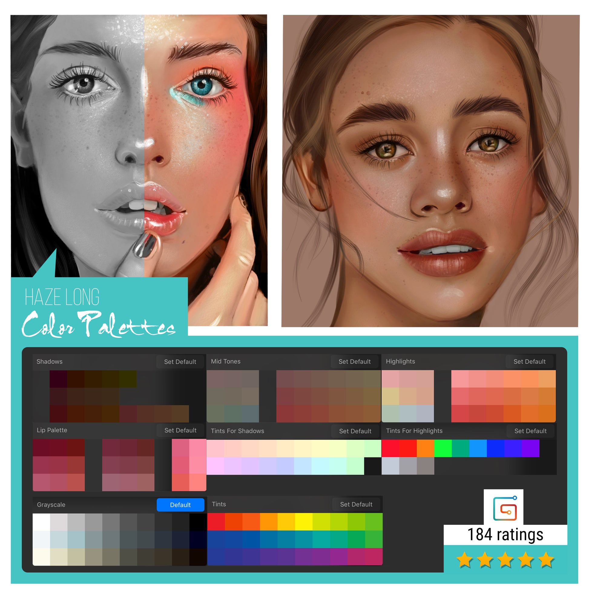 Haze Long Procreate Portrait Color Palettes - Haze Long Fine Art and Resources Store