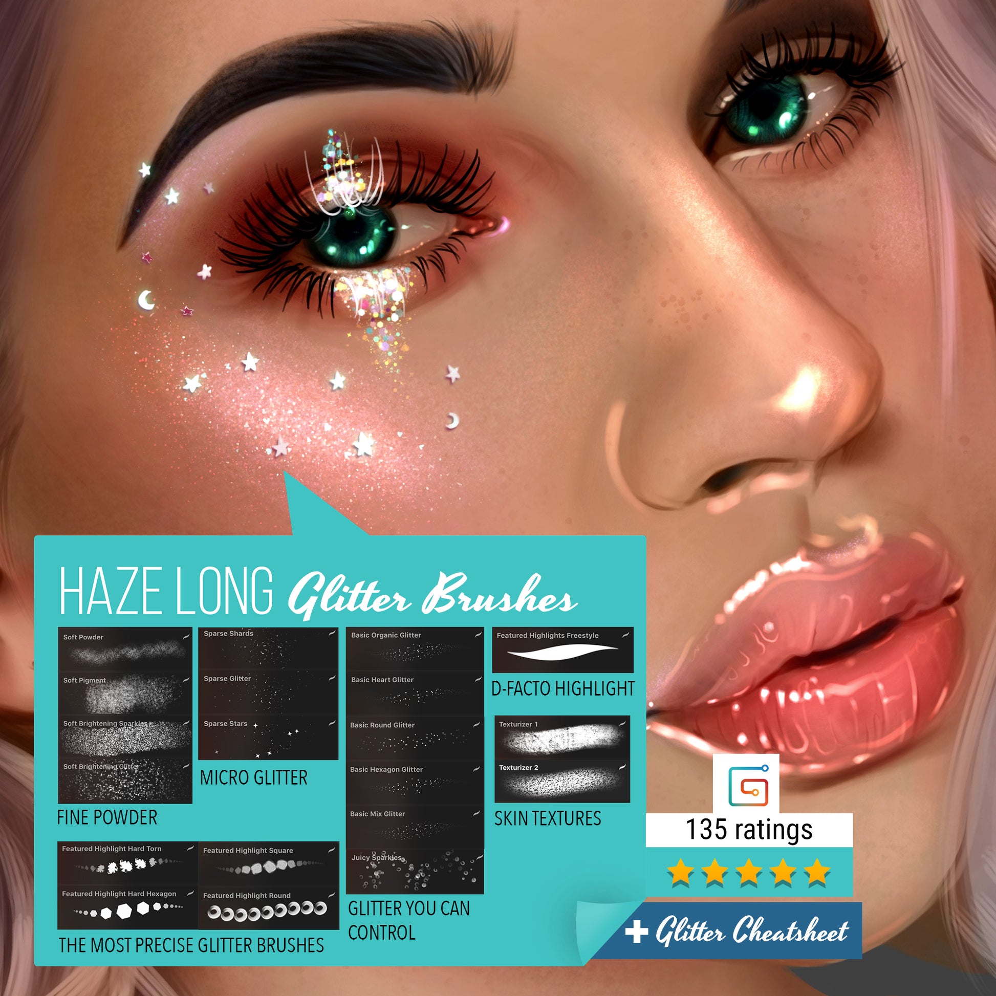 Haze Long Procreate Glitter Brushes - Haze Long Fine Art and Resources Store