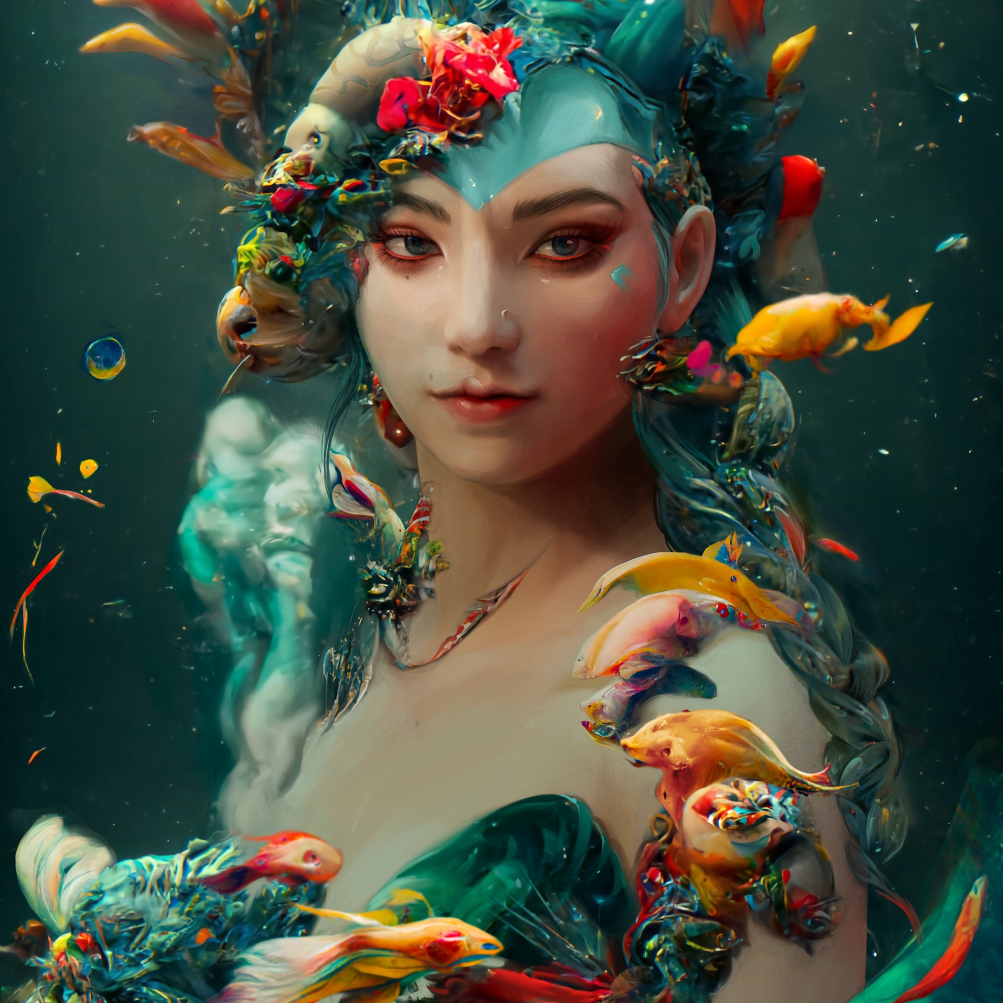 Pisces, the Empath Goddess of Healing Print - Haze Long Fine Art and Resources Store