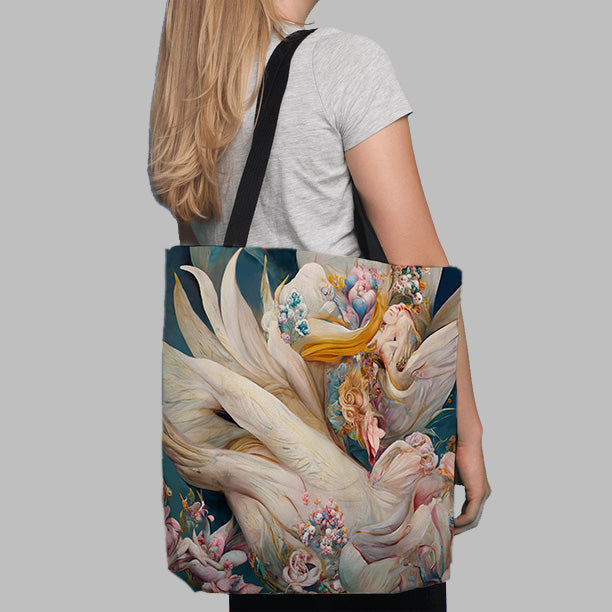 Metamorphosis of the Swan Tote Bag - Haze Long Fine Art and Resources Store